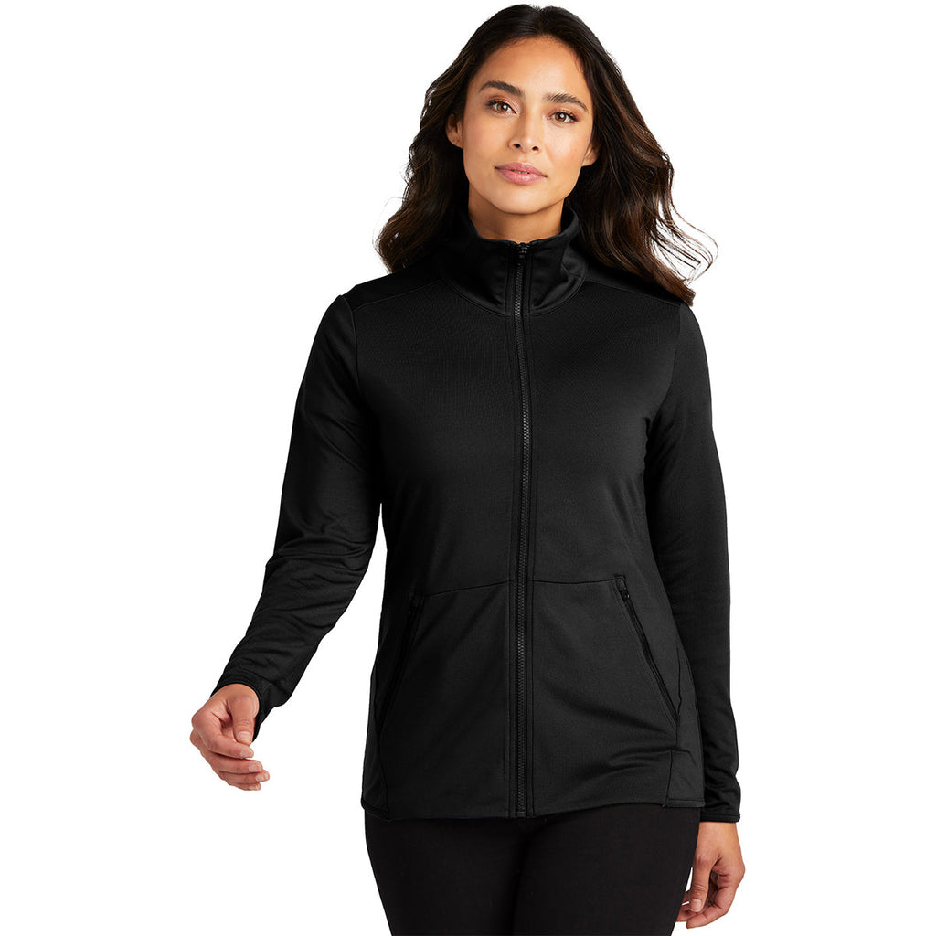 Port Authority Authentic Port Authority Women's Black Accord Stretch Fleece Full-Zip
