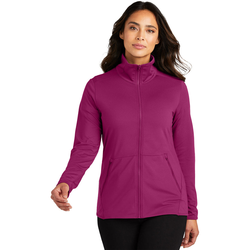 Port Authority Classic Port Authority Women's Wine Accord Stretch Fleece Full-Zip