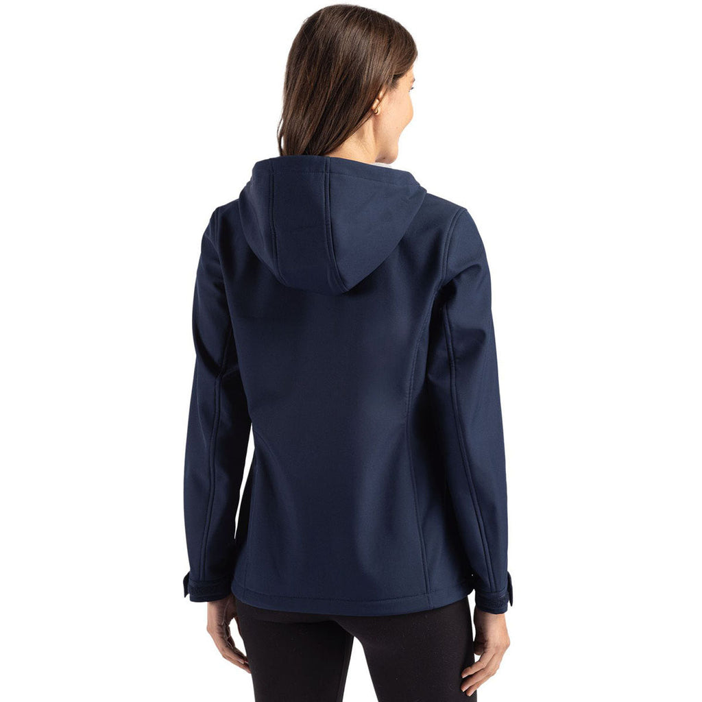 Clique Clique Women's Dark Navy Telemark Eco Stretch Softshell Full Zip Hooded Jacket