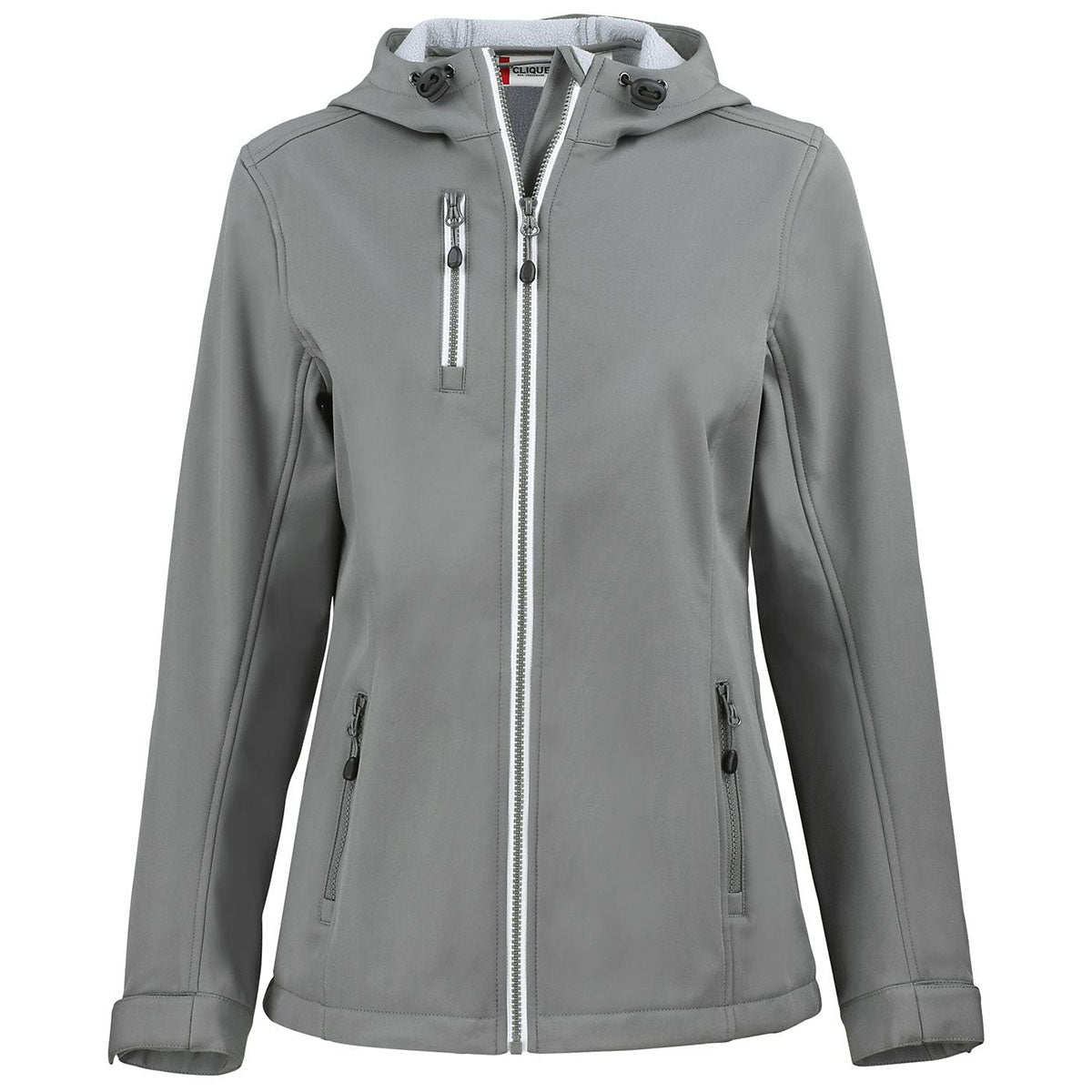 Clique Clique Women's Pure Slate Telemark Eco Stretch Softshell Full Zip Hooded Jacket