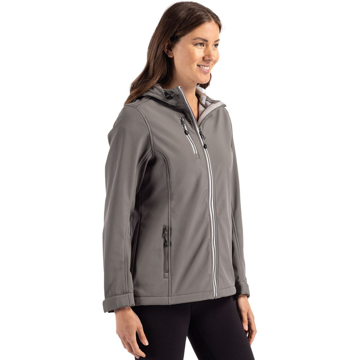 Clique Clique Women's Pure Slate Telemark Eco Stretch Softshell Full Zip Hooded Jacket