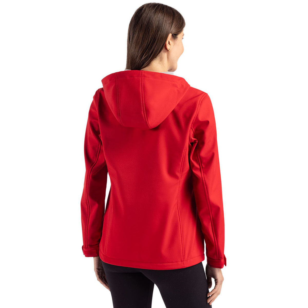 Clique Official Clique Women's Red Telemark Eco Stretch Softshell Full Zip Hooded Jacket