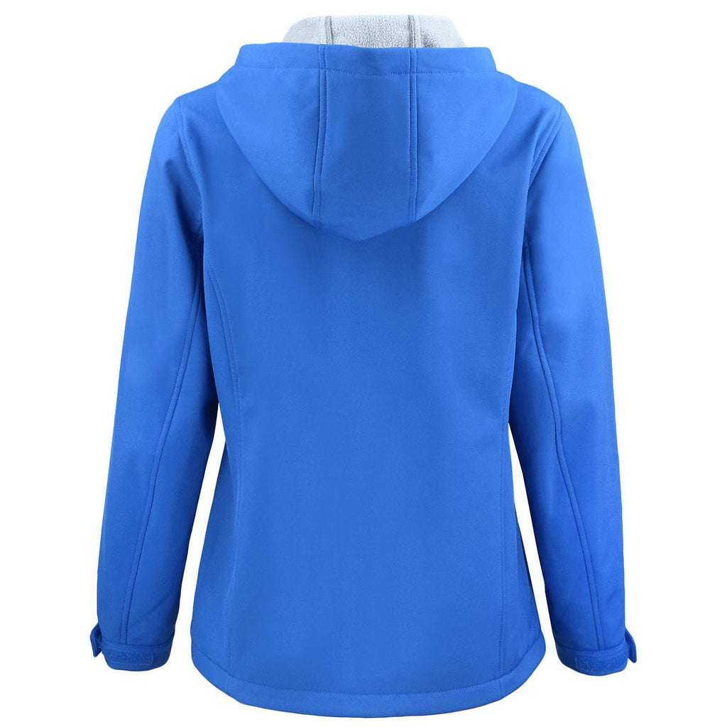 Clique Clique Women's Royal Blue Telemark Eco Stretch Softshell Full Zip Hooded Jacket
