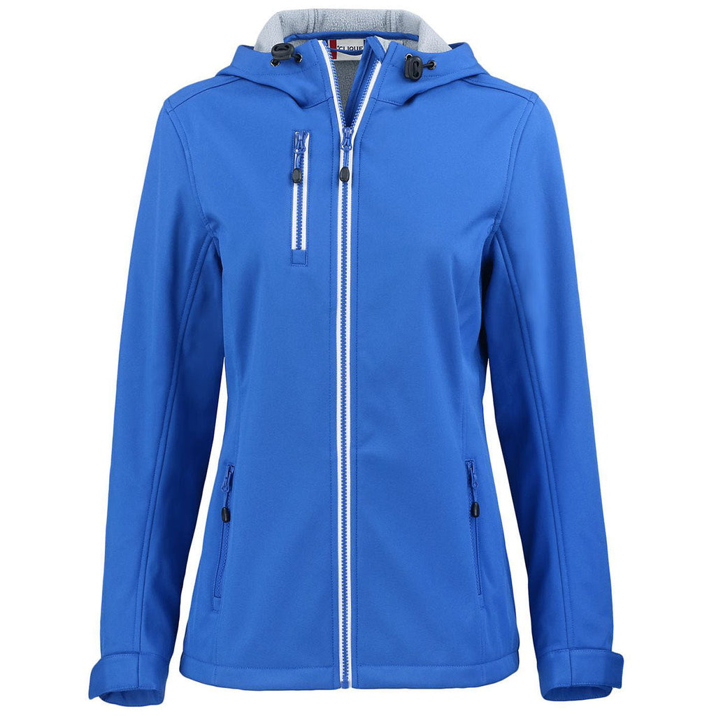 Clique Clique Women's Royal Blue Telemark Eco Stretch Softshell Full Zip Hooded Jacket