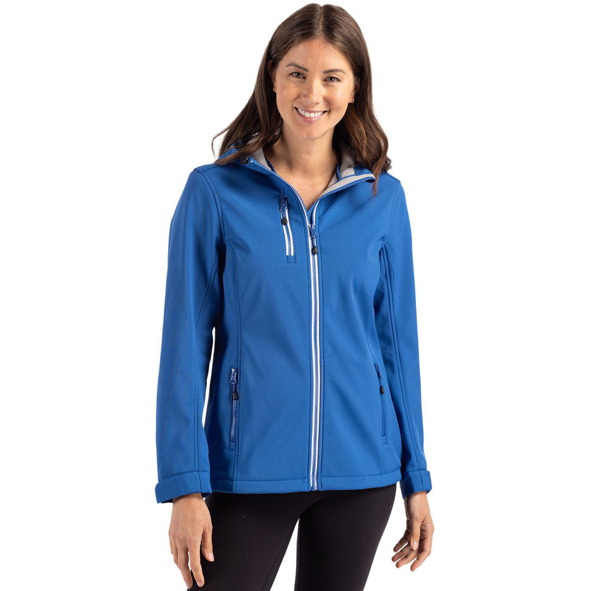 Clique Clique Women's Royal Blue Telemark Eco Stretch Softshell Full Zip Hooded Jacket