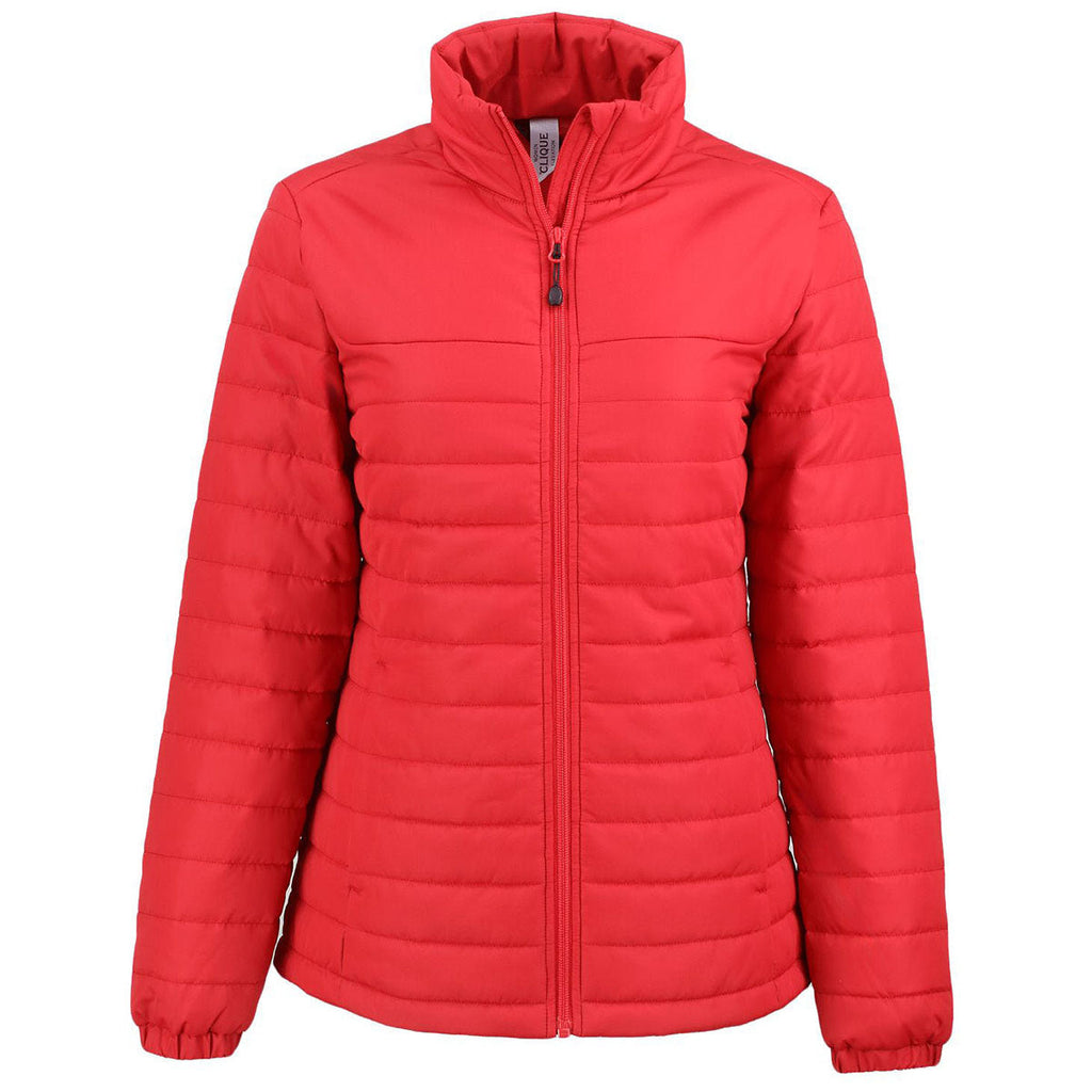 Clique Clique Women's Red Elevation Eco Full Zip Puffer Jacket