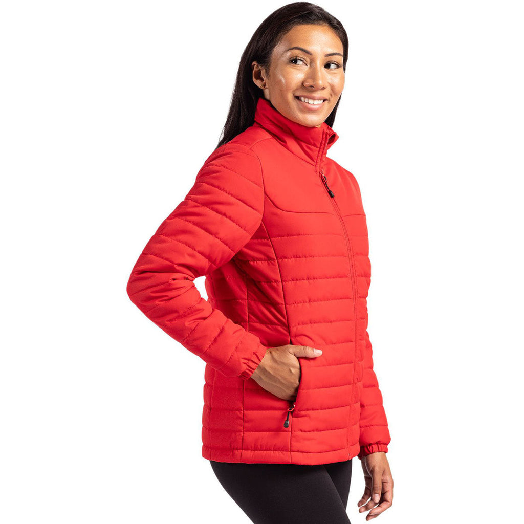 Clique Clique Women's Red Elevation Eco Full Zip Puffer Jacket
