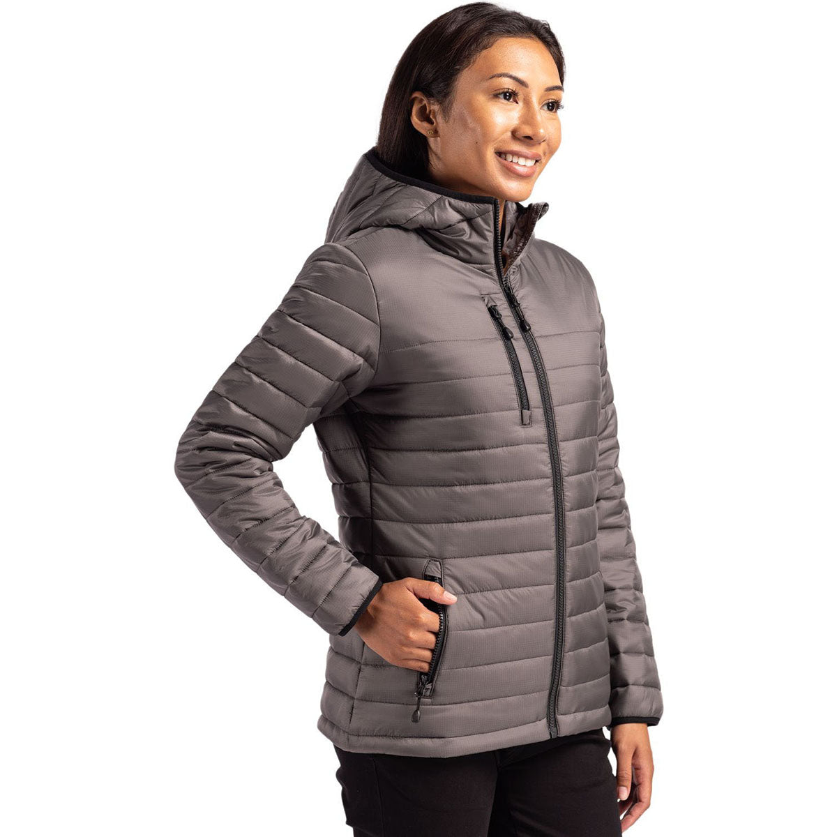 Clique Clique Women's Pure Slate Valhalla Full Zip Puffer Jacket