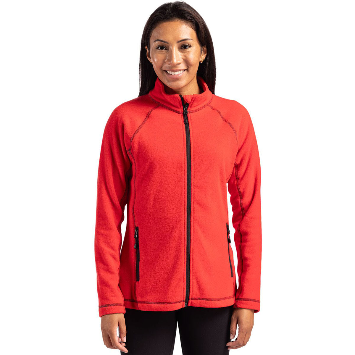 Clique Clique Women's Red Powder Fleece Full Zip Jacket