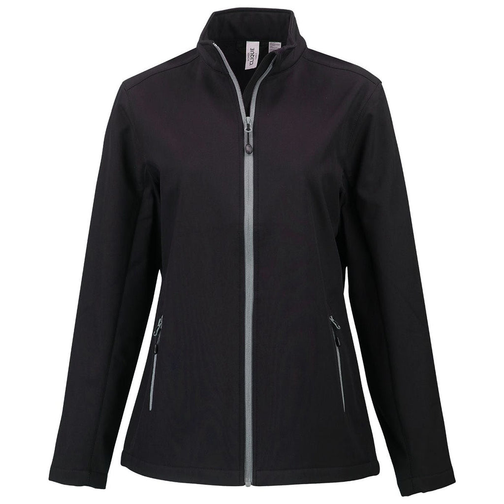 Clique Clique Women's Black/Pure Slate Tempo Stretch Full Zip Softshell Jacket