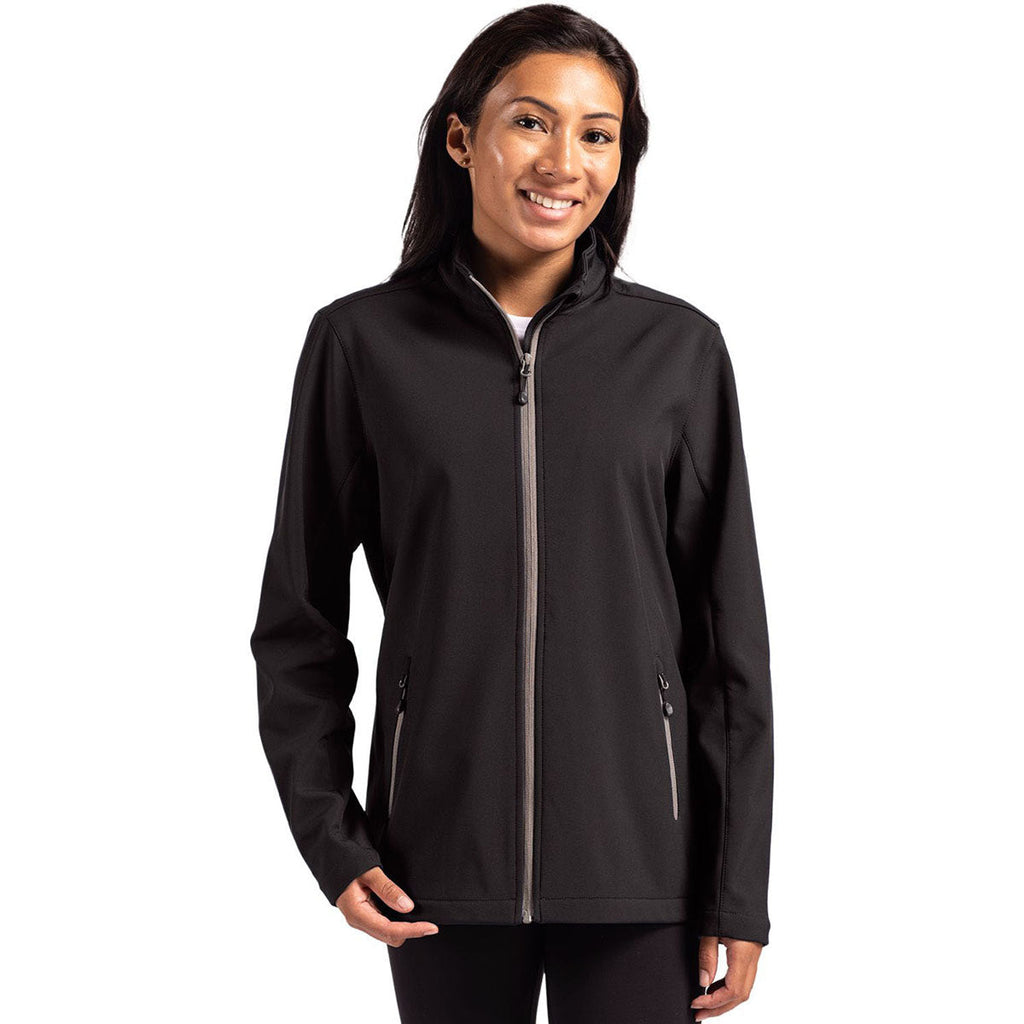 Clique Clique Women's Black/Pure Slate Tempo Stretch Full Zip Softshell Jacket