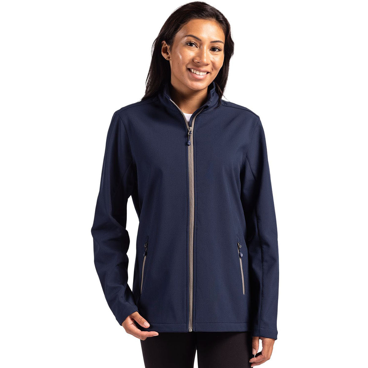 Clique Clique Women's Dark Navy/Pure Slate Tempo Stretch Full Zip Softshell Jacket