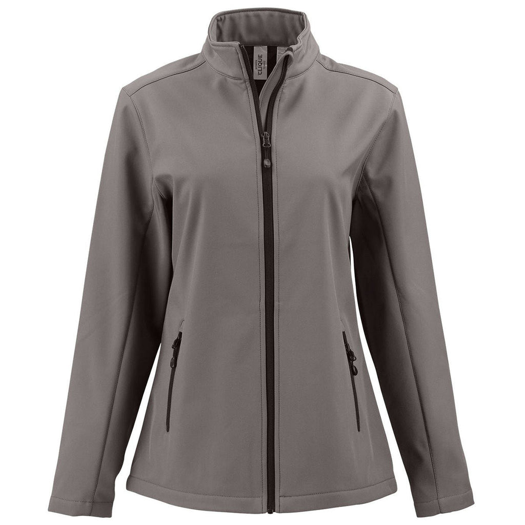 Clique Clique Women's Pure Slate/Black Tempo Stretch Full Zip Softshell Jacket