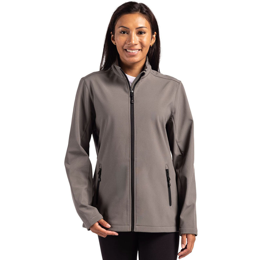 Clique Clique Women's Pure Slate/Black Tempo Stretch Full Zip Softshell Jacket