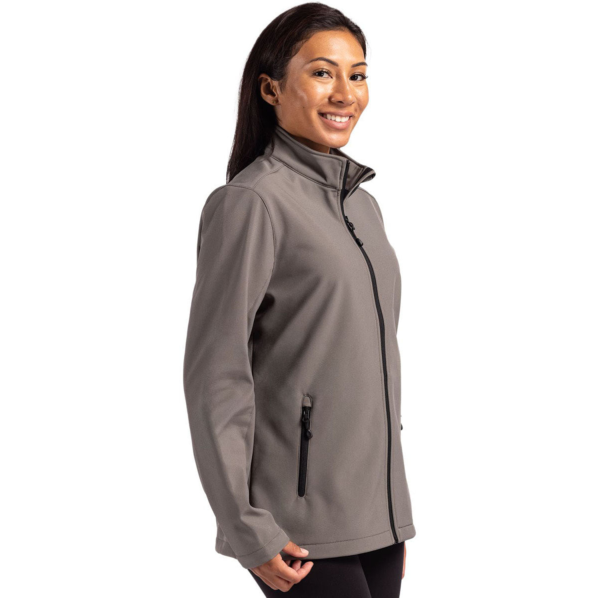 Clique Clique Women's Pure Slate/Black Tempo Stretch Full Zip Softshell Jacket