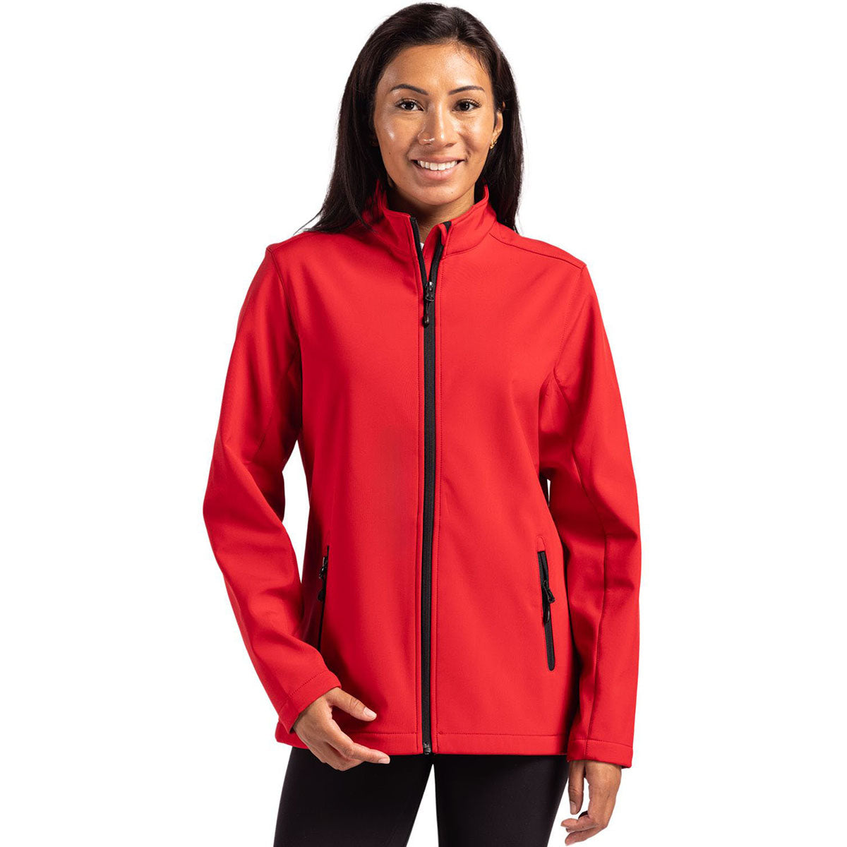 Clique Clique Women's Red/Black Tempo Stretch Full Zip Softshell Jacket