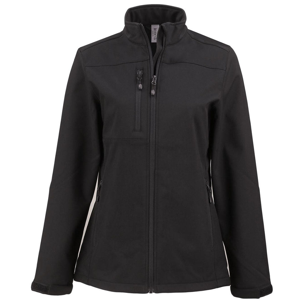 Clique Clique Women's Black Tempest Waterproof Full Zip Softshell Jacket