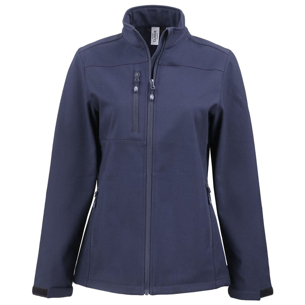 Clique Clique Women's Dark Navy Tempest Waterproof Full Zip Softshell Jacket