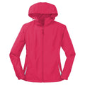 Sport-Tek Authentic Sport-Tek Women's Pink Raspberry/White Colorblock Hooded Raglan Jacket