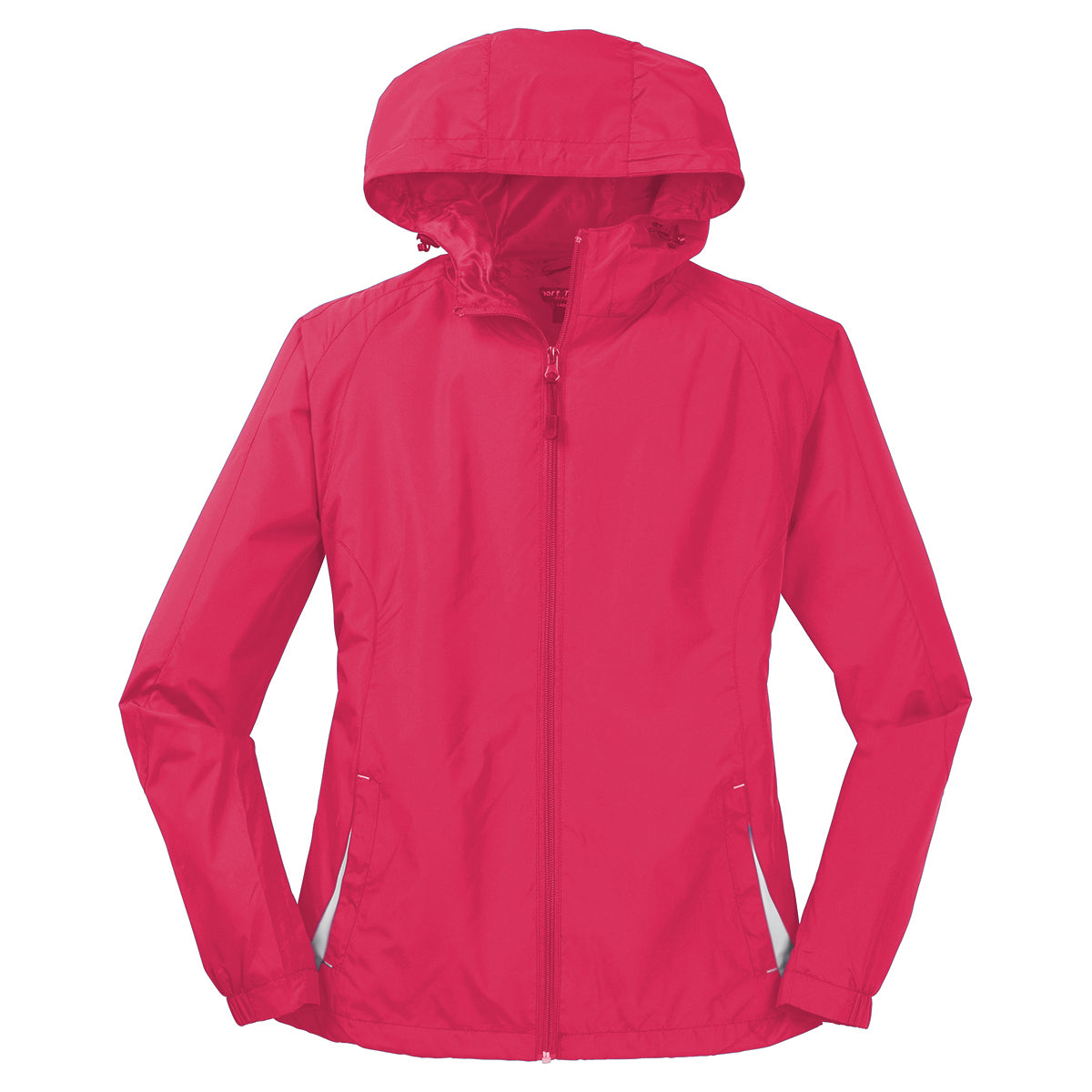 Sport-Tek Authentic Sport-Tek Women's Pink Raspberry/White Colorblock Hooded Raglan Jacket