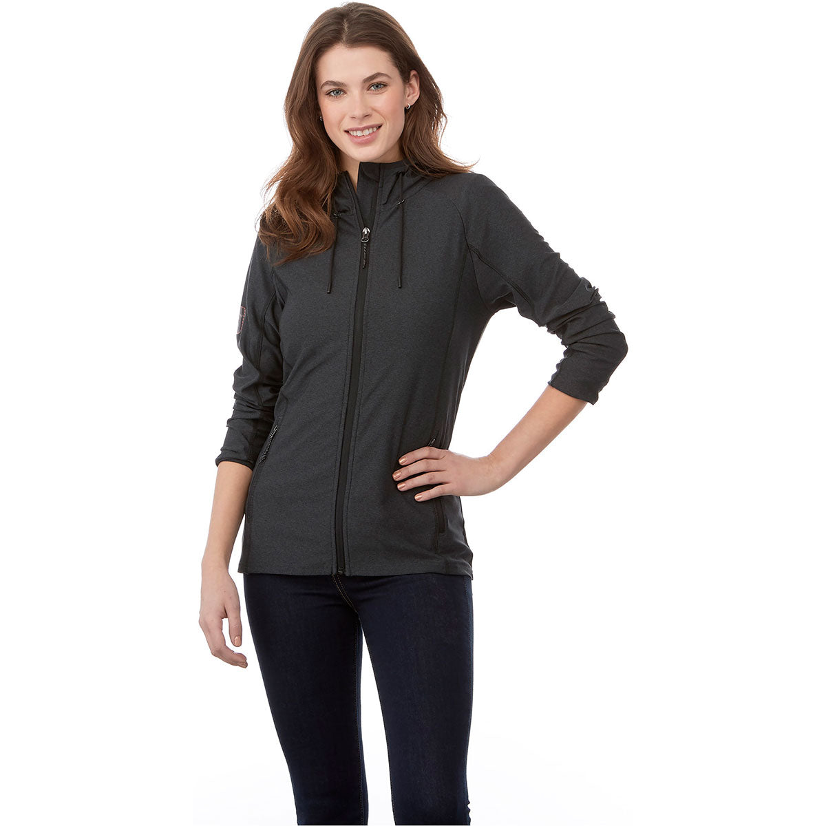 Elevate Authentic Elevate Women's Black Smoke Heather Kaiser Knit Jacket