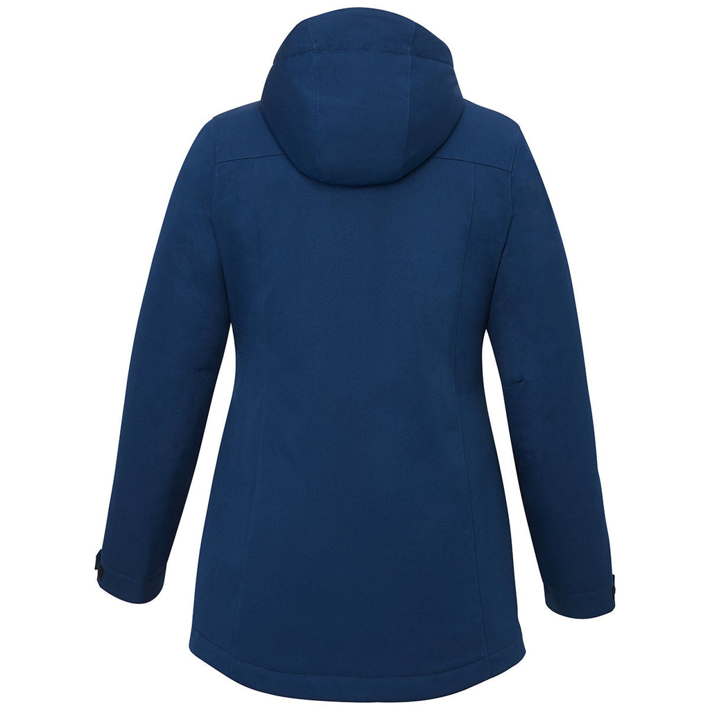 Elevate Elevate Women's River Blue Lena Eco Water Repellent Insulated Jacket With Hoodie