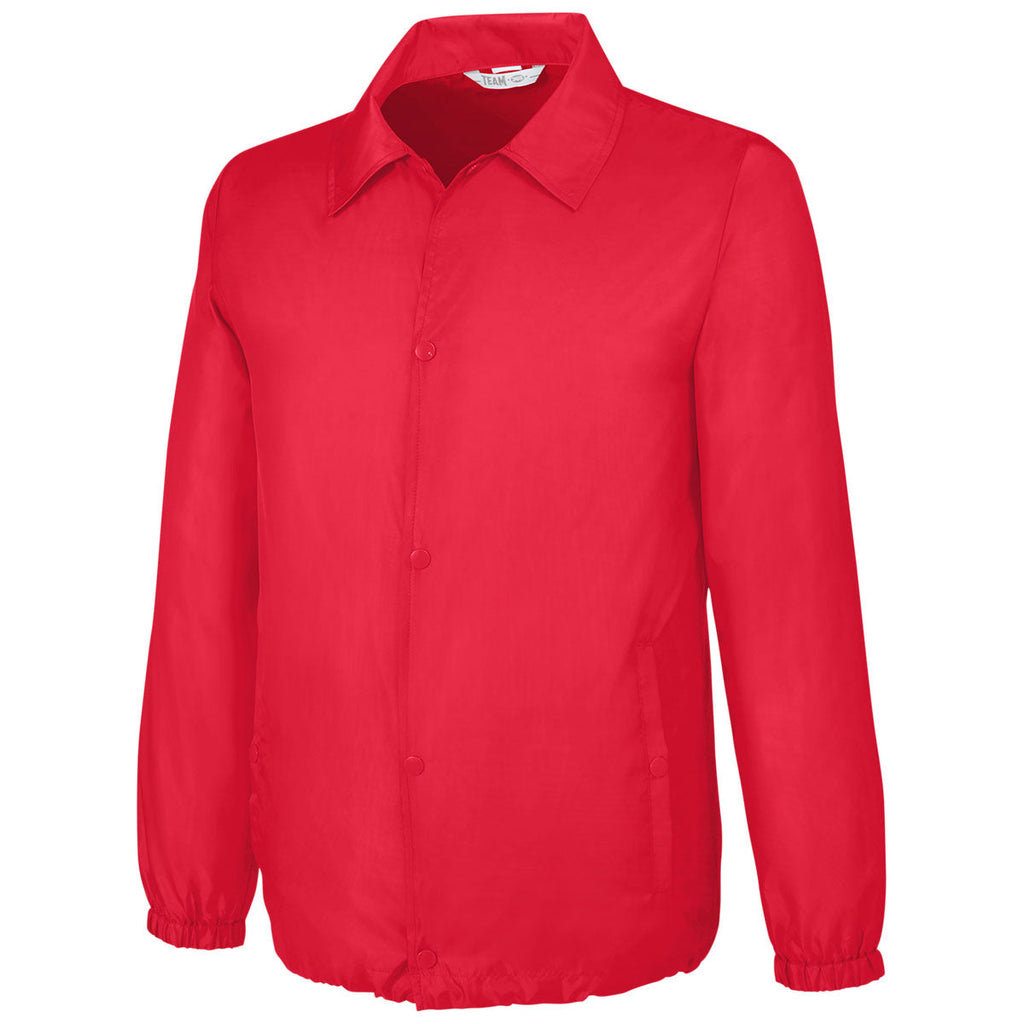 Team 365 Authentic Team 365 Unisex Sport Red Zone Protect Coaches Jacket