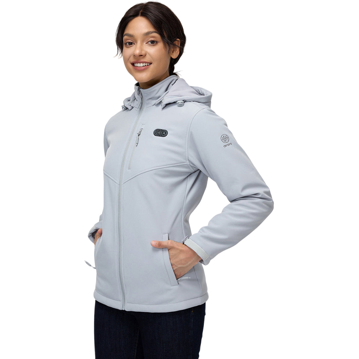 Ororo Ororo Women's Grey 5-Zone Heated Jacket