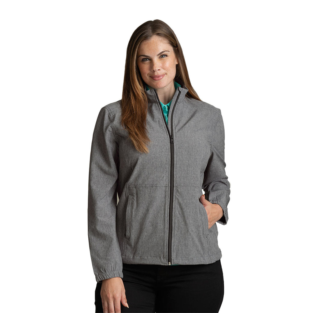 Greg Norman Classic Greg Norman Women's Black Heather Windbreaker Stretch Jacket